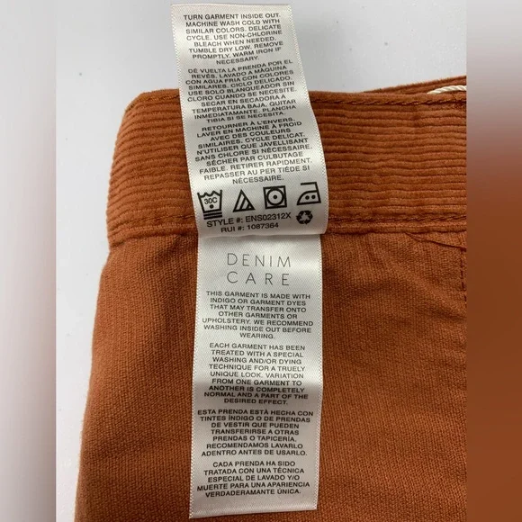 Kensie Corduroy Button Front Mini Skirt Ginger Biscuit NWT 8 - Picture 10 of 13